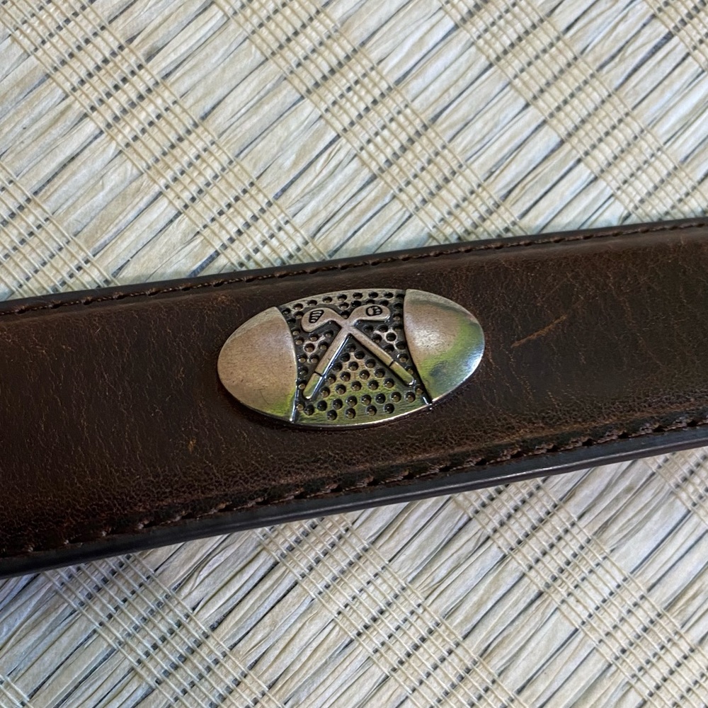 Danbury Brown Leather Golf Belt Taper Top Grain - 38 - Picture 6 of 9
